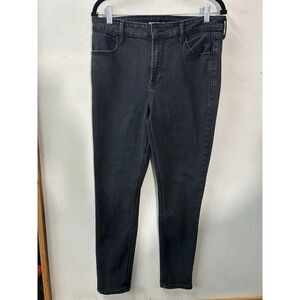 Old Navy Rockstar Super Skinny High Rise‎ Size 12 Black Denim Jeans Emo Goth